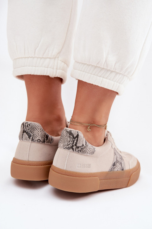 À modalo de tênis Feminino Ze EMstaParakami Pele de cobra Big Star TT274299 cor cinza