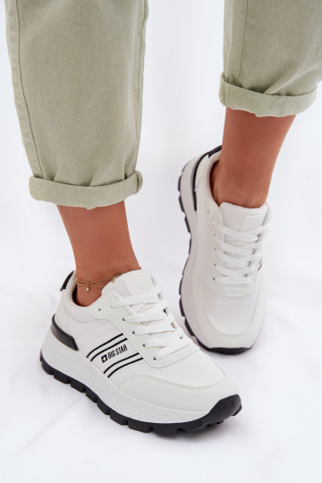 À modalo de tênis Feminino com uma plataforma Big Star TT274882 Hi-Poly System cor branca