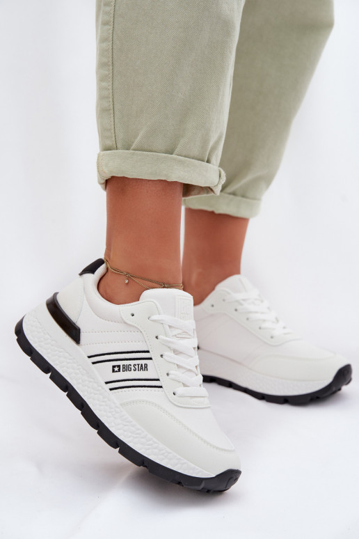 À modalo de tênis Feminino com uma plataforma Big Star TT274882 Hi-Poly System cor branca