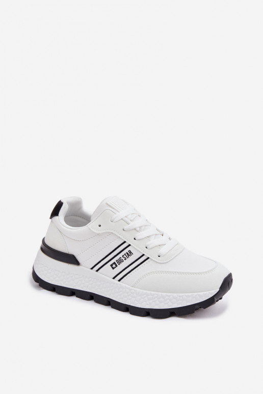 À modalo de tênis Feminino com uma plataforma Big Star TT274882 Hi-Poly System cor branca