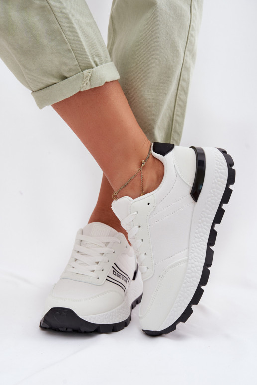 À modalo de tênis Feminino com uma plataforma Big Star TT274882 Hi-Poly System cor branca