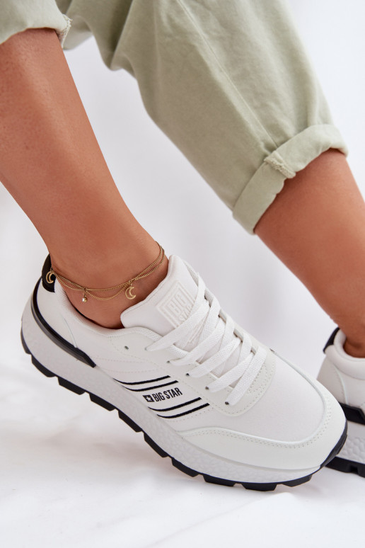 À modalo de tênis Feminino com uma plataforma Big Star TT274882 Hi-Poly System cor branca