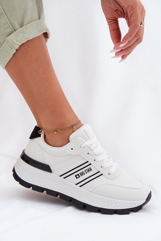 À modalo de tênis Feminino com uma plataforma Big Star TT274882 Hi-Poly System cor branca