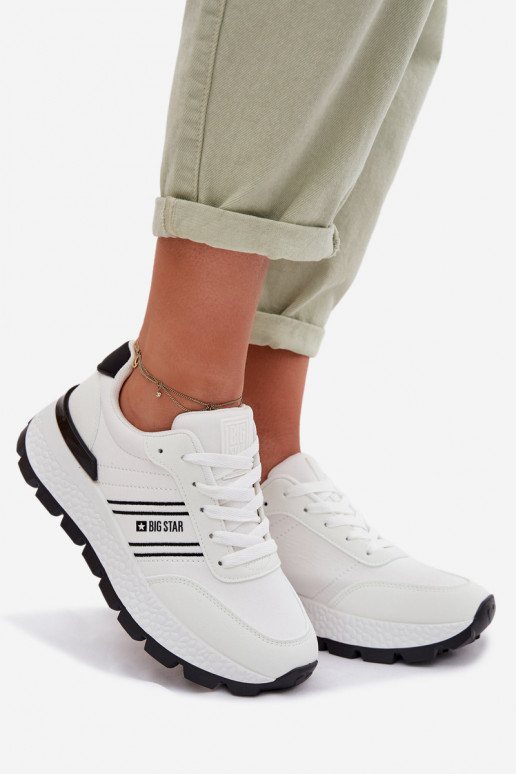 À modalo de tênis Feminino com uma plataforma Big Star TT274882 Hi-Poly System cor branca