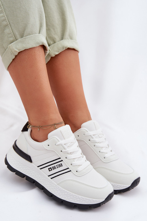 À modalo de tênis Feminino com uma plataforma Big Star TT274882 Hi-Poly System cor branca