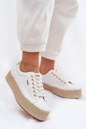 sapatos casuais Alpercatas com uma plataforma Big Star TT274349 cor branca 2