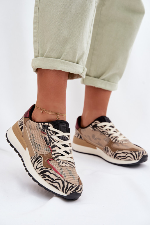 tênis À modalo de tênis Feminino Estampado Big Star TT274333 bege