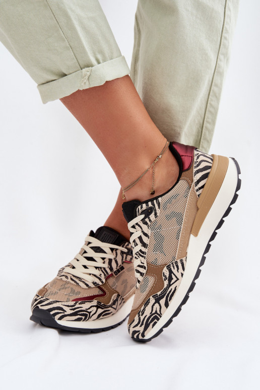 tênis À modalo de tênis Feminino Estampado Big Star TT274333 bege