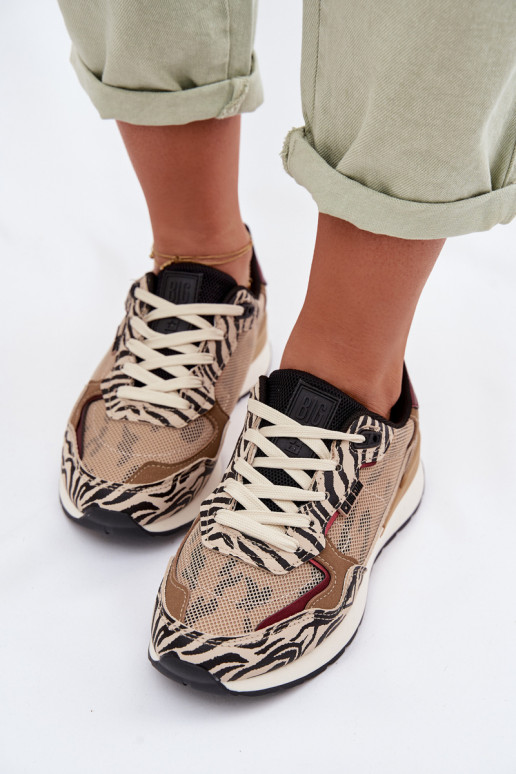 tênis À modalo de tênis Feminino Estampado Big Star TT274333 bege