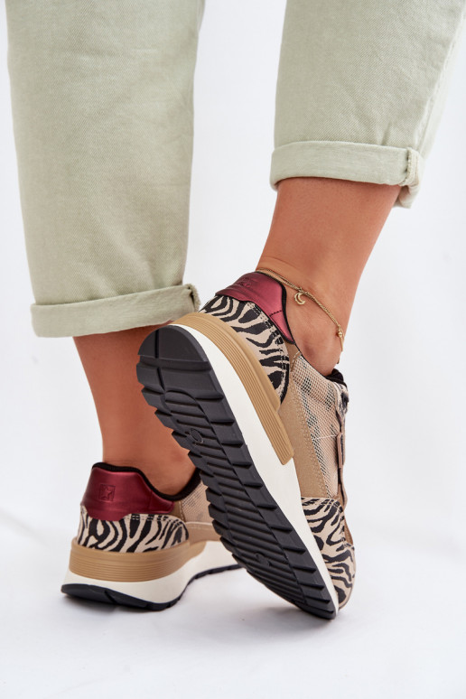 tênis À modalo de tênis Feminino Estampado Big Star TT274333 bege