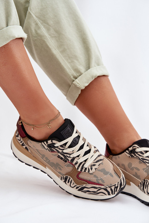 tênis À modalo de tênis Feminino Estampado Big Star TT274333 bege