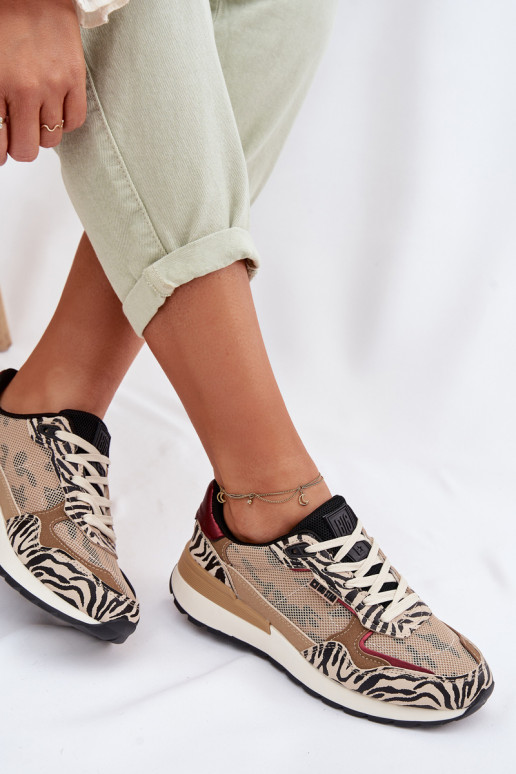 tênis À modalo de tênis Feminino Estampado Big Star TT274333 bege