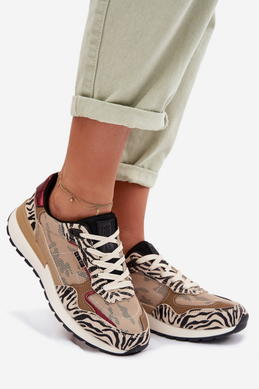 tênis À modalo de tênis Feminino Estampado Big Star TT274333 bege