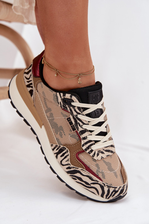 tênis À modalo de tênis Feminino Estampado Big Star TT274333 bege