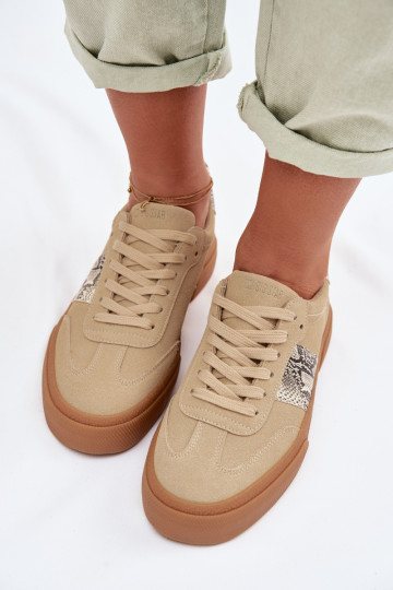 À modalo de tênis Feminino Ze EMstaParakami Pele de cobra Big Star TT274298 bege