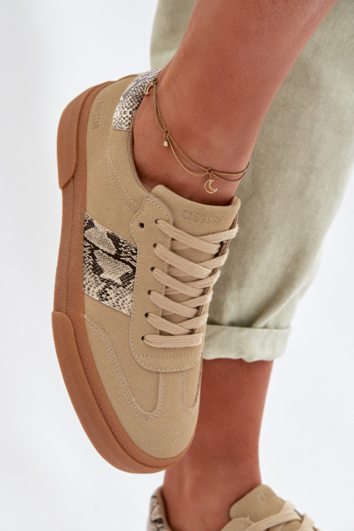 À modalo de tênis Feminino Ze EMstaParakami Pele de cobra Big Star TT274298 bege