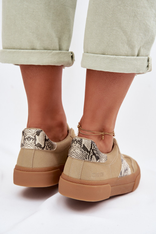 À modalo de tênis Feminino Ze EMstaParakami Pele de cobra Big Star TT274298 bege