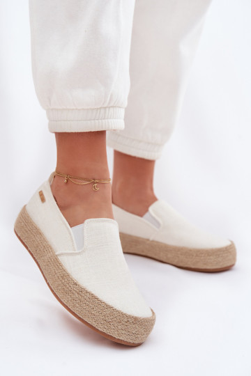 Espadrilhas com plataforma Big Star TT274090 marfim 2