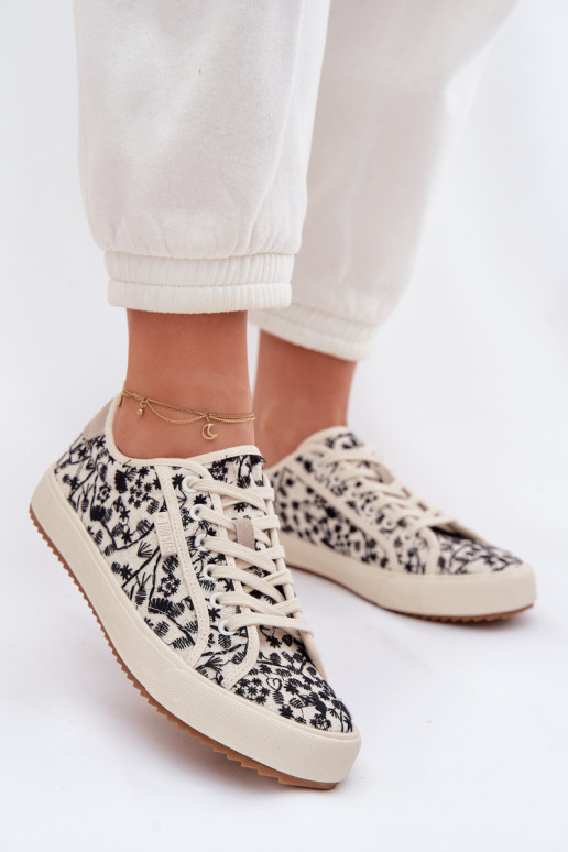 sapatos casuais Tênis Feminino Big Star TT274842 cor de marfim