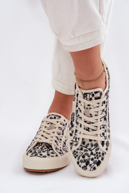 sapatos casuais Tênis Feminino Big Star TT274842 cor de marfim