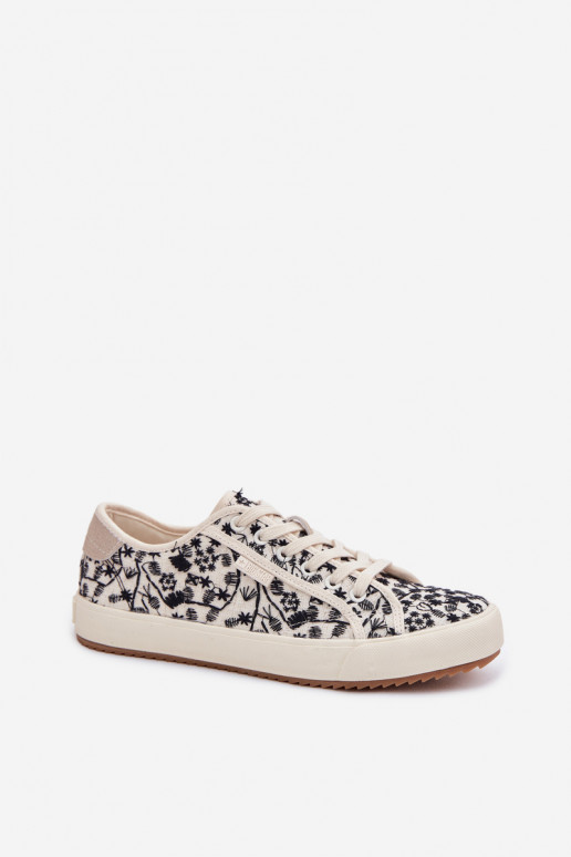 sapatos casuais Tênis Feminino Big Star TT274842 cor de marfim