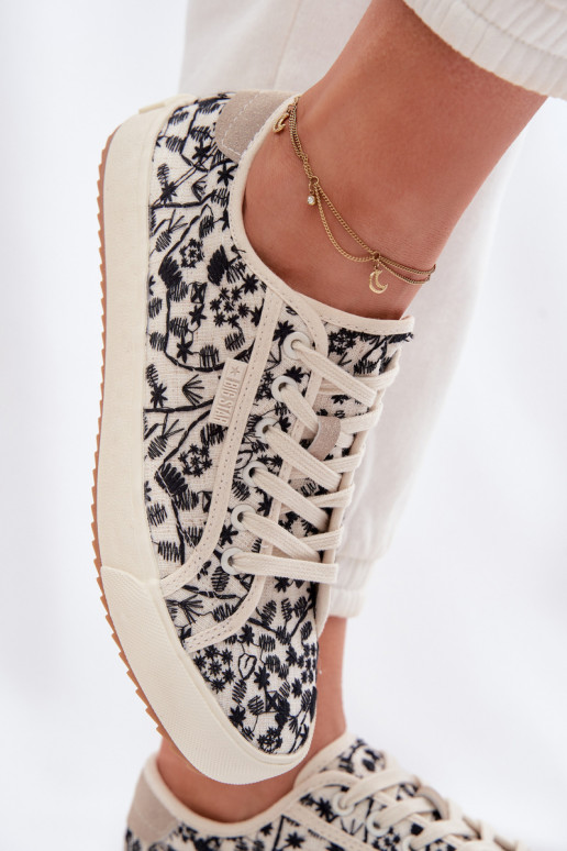 sapatos casuais Tênis Feminino Big Star TT274842 cor de marfim