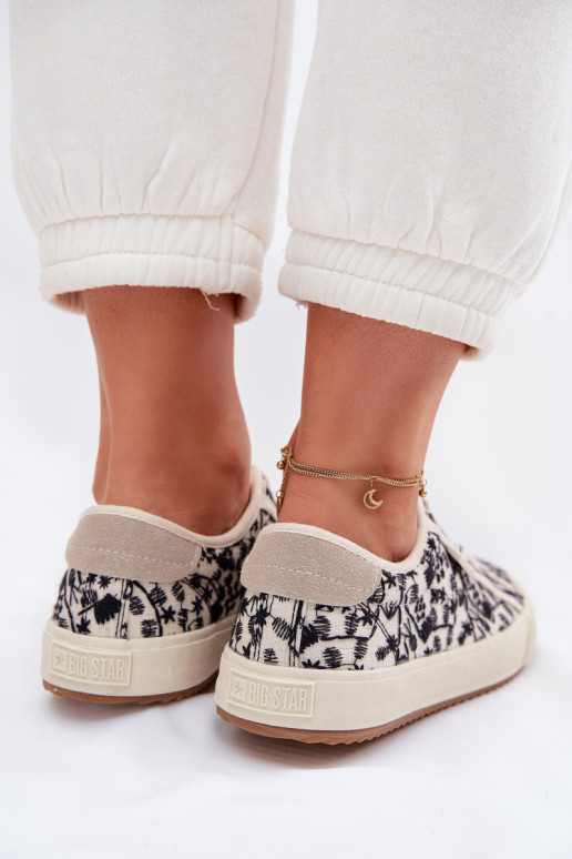 sapatos casuais Tênis Feminino Big Star TT274842 cor de marfim