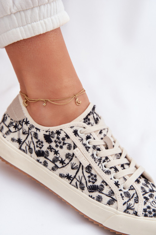 sapatos casuais Tênis Feminino Big Star TT274842 cor de marfim