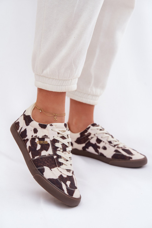 À modalo de tênis Feminino EM Łaty Big Star TT274369 Branco-cor marrom