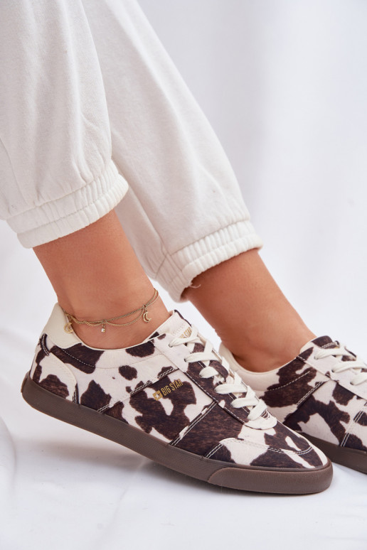 À modalo de tênis Feminino EM Łaty Big Star TT274369 Branco-cor marrom