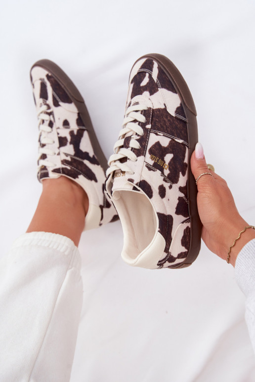 À modalo de tênis Feminino EM Łaty Big Star TT274369 Branco-cor marrom