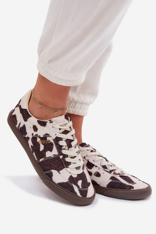 À modalo de tênis Feminino EM Łaty Big Star TT274369 Branco-cor marrom