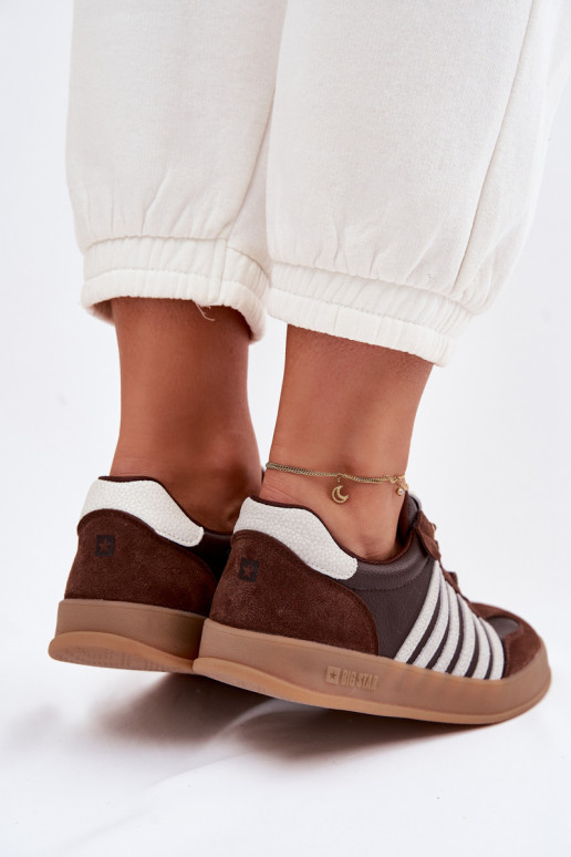 À modalo de tênis FemininoHabilitadoturalnej Skóry I de camurçau Big Star TT274715 CzekoladoParae