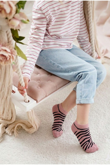 Meias Infantil Juventude Zebra cor rosa