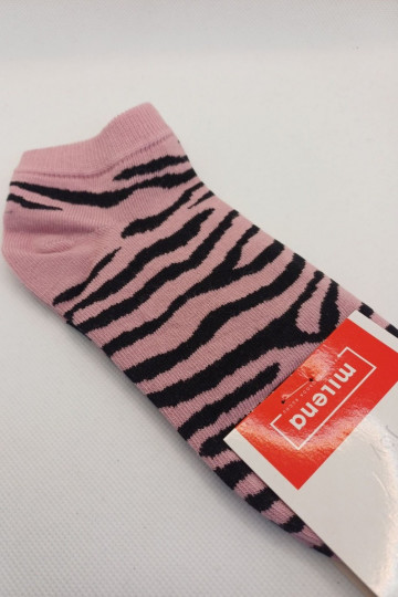 Meias infantis rosa zebra 2