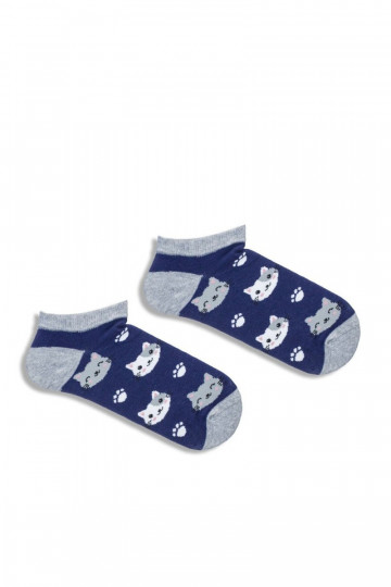 Meias infantis azul marinho com gatos