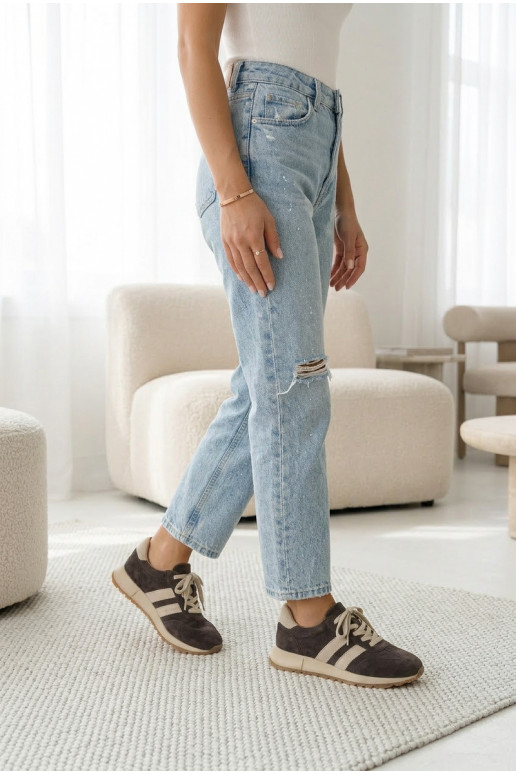 À modalo de tênis FemininoHabilitadoturalnego de camurçau cor marrom Tem que serrceline