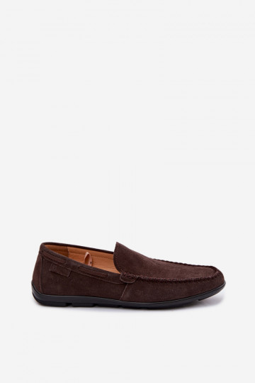 Mocassins masculinos de camurça Big Star TT174202 na cor chocolate 2