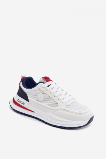 Tênis esportivos masculinos Big Star TT174315 Hi-Poly System brancos