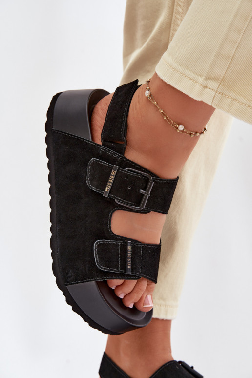 Sandálias de camurça com uma plataforma Big Star TT274237 cor preta