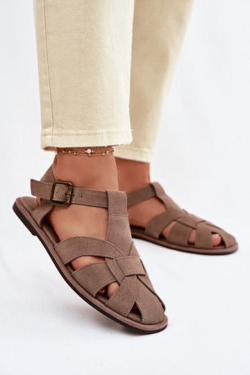 Sandálias rasteiras para mulheresHabilitadoturalnego de camurçau Big Star TT274250 bege