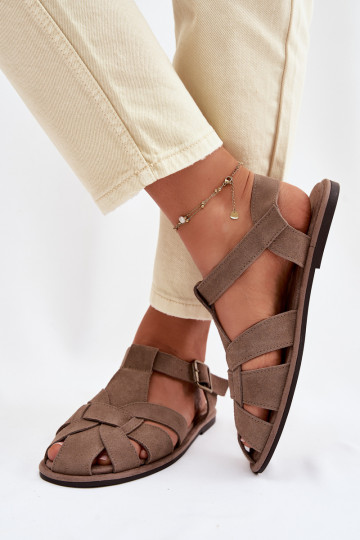 Sandálias rasteiras para mulheresHabilitadoturalnego de camurçau Big Star TT274250 bege 2