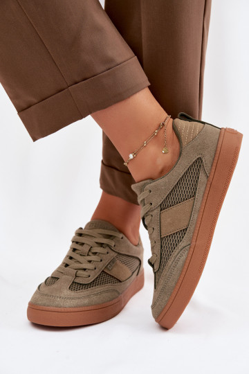 Tênis femininos Big Star TT274761 na cor caqui