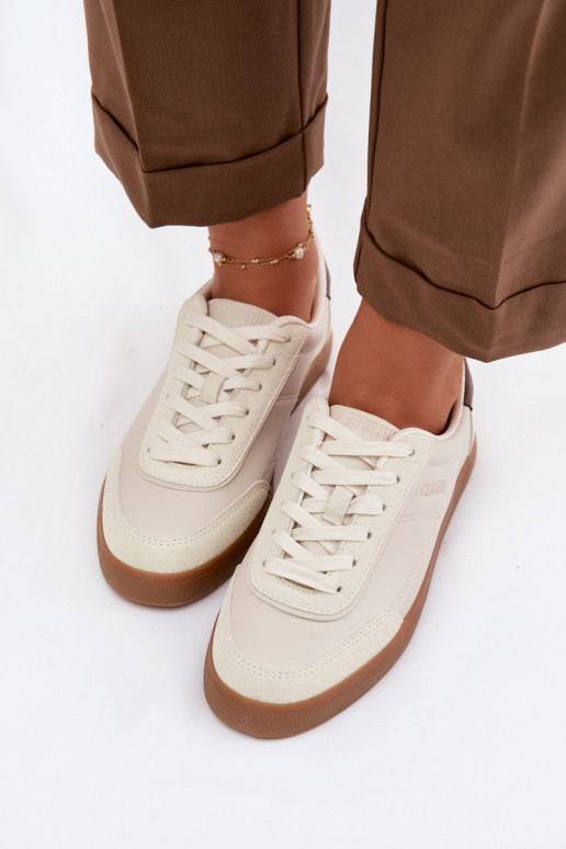 À modalo de tênis Feminino de couro ecológico Big Star TT274311 cor de marfim