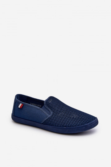 para homens com elementos abertos Tênis sapatos casuais azul escuro Koboru