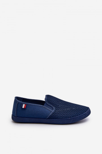 para homens com elementos abertos Tênis sapatos casuais azul escuro Koboru 2