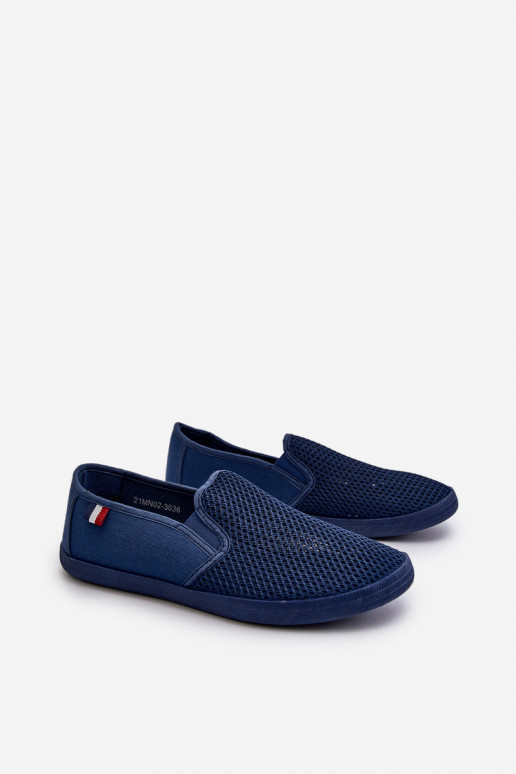 para homens com elementos abertos Tênis sapatos casuais azul escuro Koboru