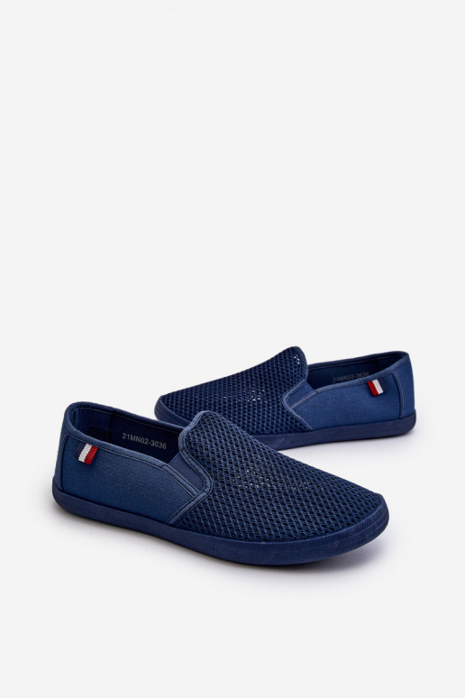para homens com elementos abertos Tênis sapatos casuais azul escuro Koboru