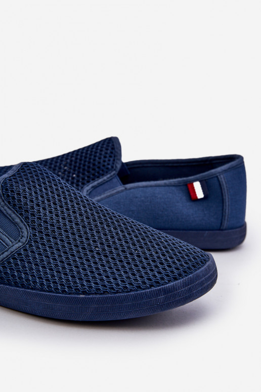 para homens com elementos abertos Tênis sapatos casuais azul escuro Koboru