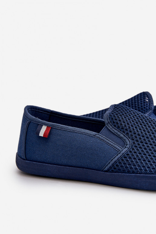 para homens com elementos abertos Tênis sapatos casuais azul escuro Koboru